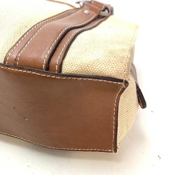 ETIENNE AIGNER Jute Canvas Shoulder Bag Purse Tote - Picture 11 of 16